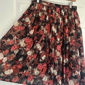 Floral A-Line Midi Skirt